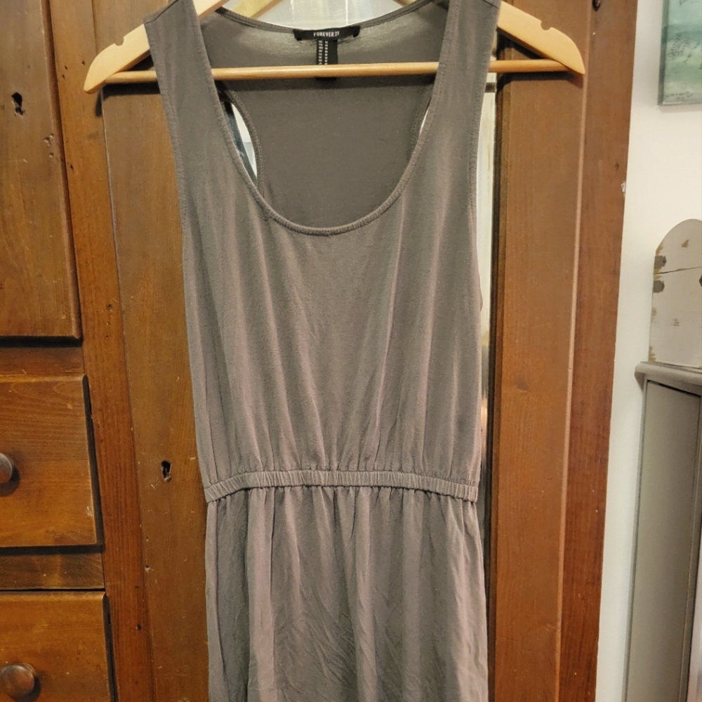 Size Medium, Olive Green, Forever 21, Long-Waisted, Tank Top